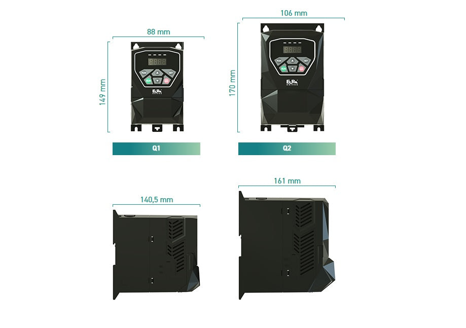 VFD E600-0007S2Q1 - 240V / 1 HP / Nema 1 / 1 in 3 out / 0.75 KW